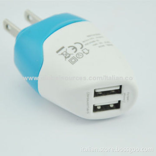 Power Charger for iPhone and iPad with Dual-USB Port, 5V DC Output Voltage